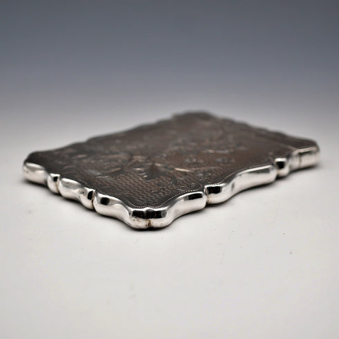 1902 English Antique Sterling Silver Card Case 61g Sydney&Co