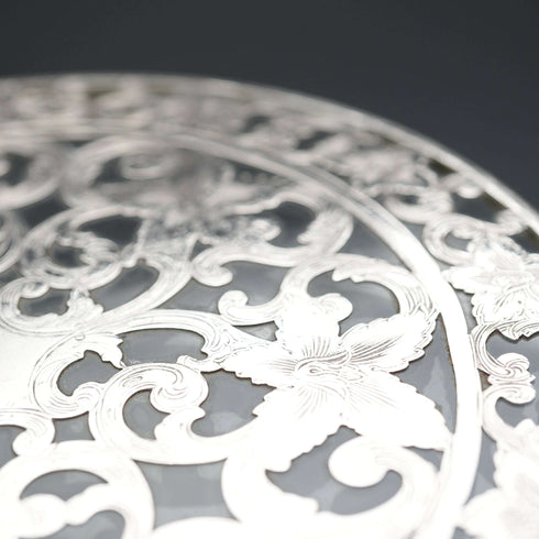 US Vintage Silver Overlay 6-inch Trivet Webster