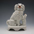 Late 19th Century English Antique Staffordshire Dogs, Parent and Child on Base, 20cm High