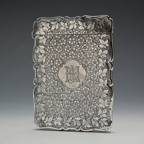 1885年 英国アンティーク 純銀製カードケース 54g Frederick Marson