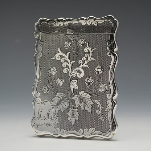1902 English Antique Sterling Silver Card Case 61g Sydney&Co