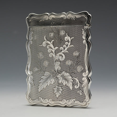 1902 English Antique Sterling Silver Card Case 61g Sydney&Co