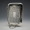 1916 English Antique Sterling Silver Card Case with Chain 71g Edwin Joseph Houlston