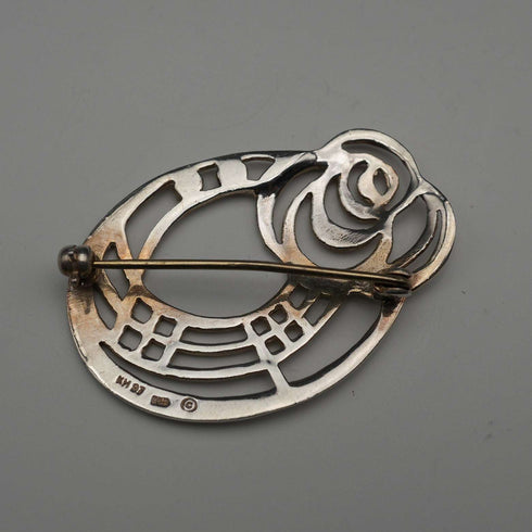 British Vintage Sterling Silver Rennie Mackintosh Style Rose Brooch Kit Heath