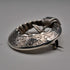 アンティーク 純銀製 スウィングバード エングレーヴィング サークルブローチ