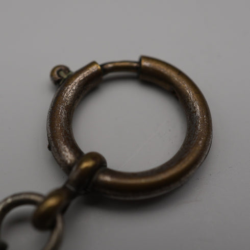Vintage two-tone alloy Albert chain with a spring ring clasp
