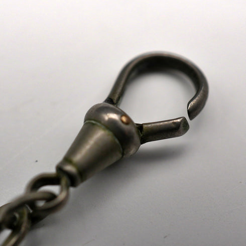 Vintage two-tone alloy Albert chain with a spring ring clasp