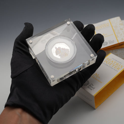 英国 ビアトリクス・ポター 生誕150年記念 「ティトルマウス夫人」50ペンス記念銀貨 RoyalMint ケース・説明書付 26336