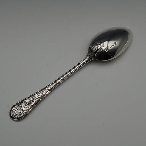 1866年 英国アンティーク 純銀製 クリスニングスプーン 37g ケース入 Martin, Hall&Co