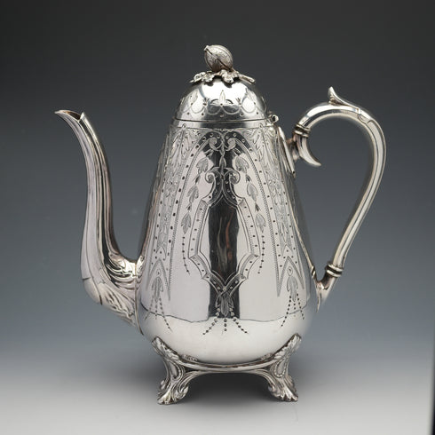 19世紀末 英國古董鍍銀咖啡具 B.Grayson&Son