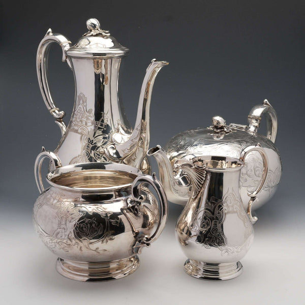 1900年頃 英国アンティーク シルバープレート製 ティー&コーヒーセット Martin&Hal