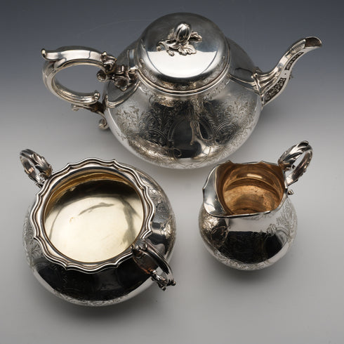 1882年 英國古董鍍銀茶具 Elkington