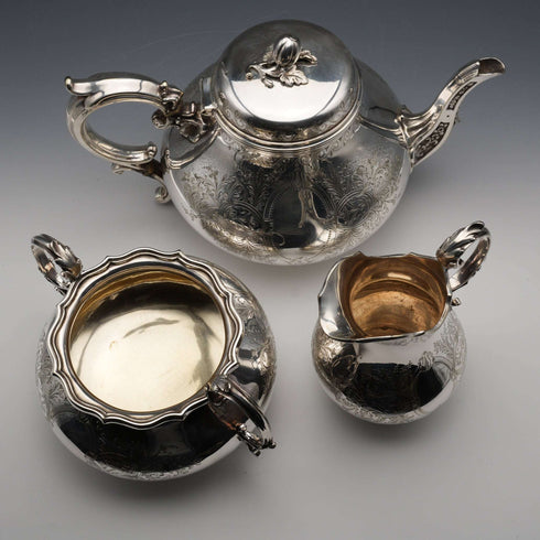 1882年 英國古董鍍銀茶具 Elkington