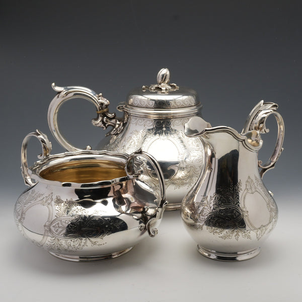1882 British Antique Silver Plated Tea Set by Elkington