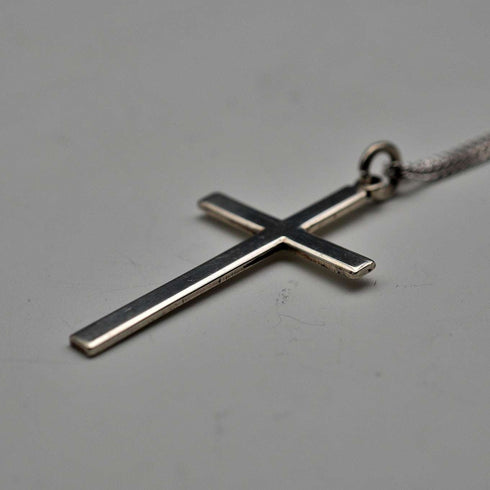 ヴィンテージ 純銀製クロス(十字) ペンダント 純銀チェーン付