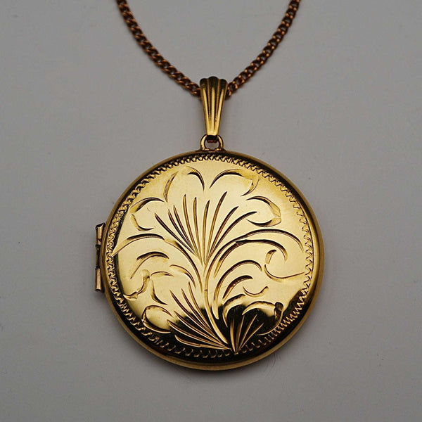British Vintage Rolled Gold Locket Pendant, Excalibur