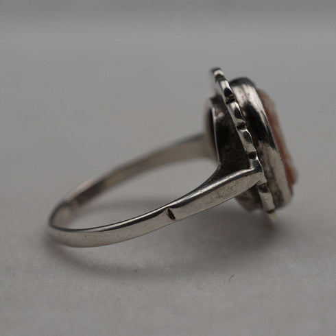 UK Vintage Sterling Silver Cameo Ring (US Size 7)