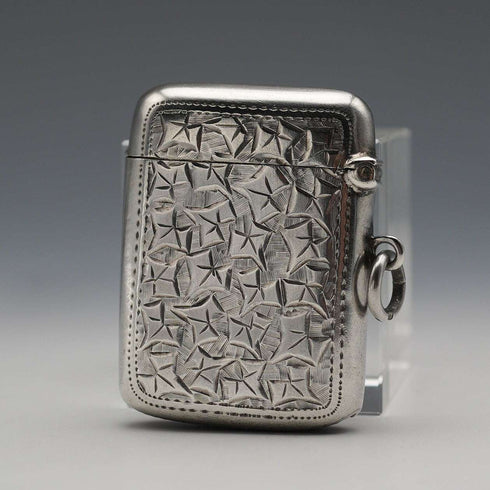 1908 British Antique Sterling Silver Vesta Case 22g Joseph Gloster Ltd