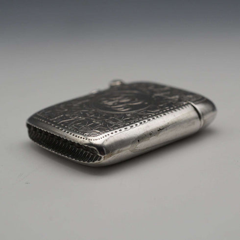 1908 British Antique Sterling Silver Vesta Case 22g Joseph Gloster Ltd