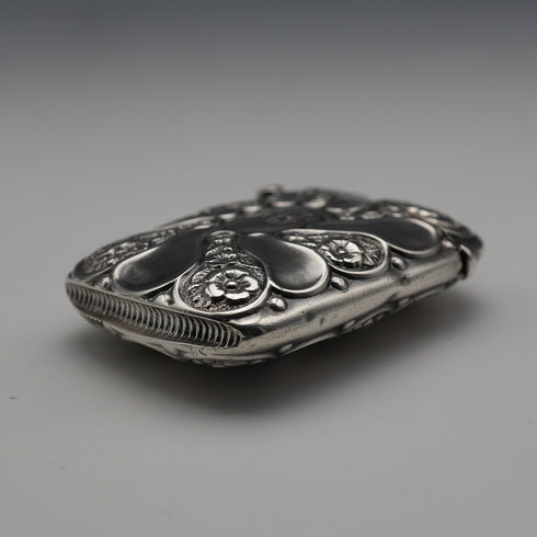 1908 British Antique Sterling Silver Vesta Case 32g Lines, Bunn & Mason