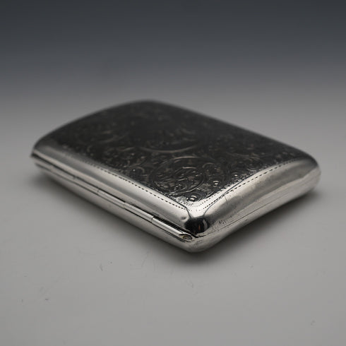 1906 British Antique Sterling Silver Cigarette Case 65g William Neale