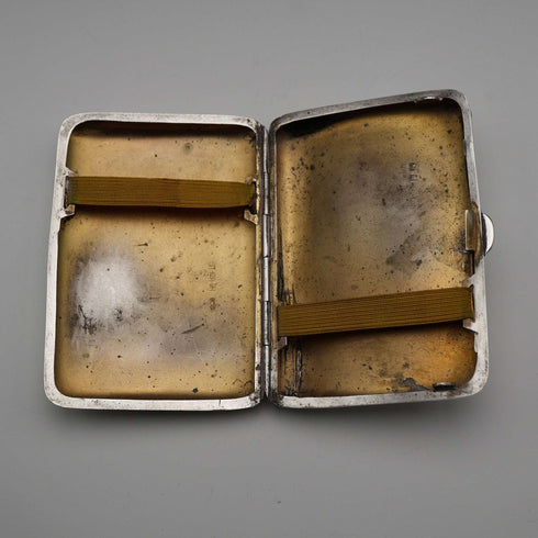 1906 British Antique Sterling Silver Cigarette Case 65g William Neale