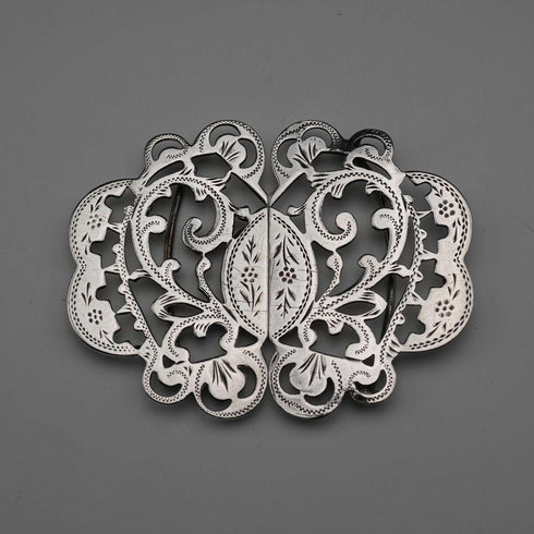 1900 English Antique Sterling Silver Nurse's Belt Buckle 31g Stainton Brothers