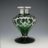Antique Art Nouveau Silver Overlay Green Glass Vase