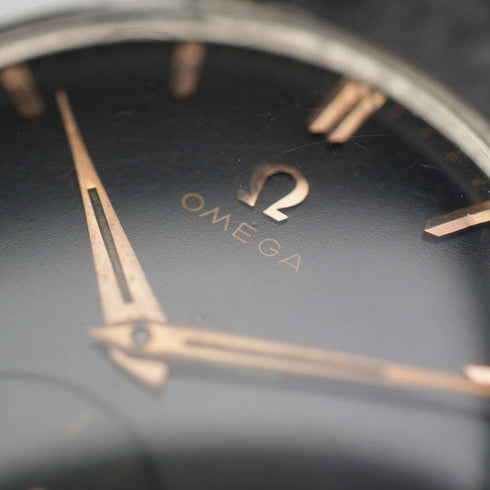 Circa 1950 Omega Men's Mechanical Watch Ref. 2503-1 Cal. 265 Black Dial Good Working Order