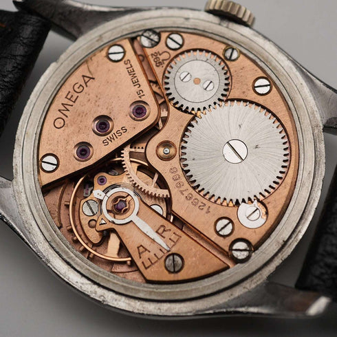 Circa 1950 Omega Men's Mechanical Watch Ref. 2503-1 Cal. 265 Black Dial Good Working Order