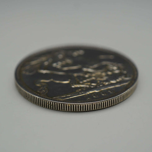 英國古董 1889年 皇冠銀幣 禧年頭像/聖喬治屠龍 28克
