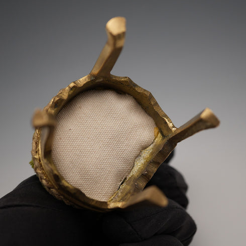 1920年代 古董 黃銅製 椅子造型 懷錶座 綠色絲絨座墊