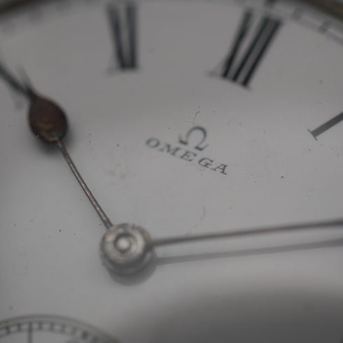 約1907年 古董 Omega 懷錶 935銀獵人式錶殼 運作良好