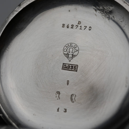 約1907年 古董 Omega 懷錶 935銀獵人式錶殼 運作良好