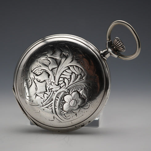 約1920年代古董 Omega 懷錶 900銀獵人式錶殼 運作良好