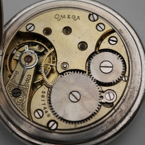 約1920年代古董 Omega 懷錶 900銀獵人式錶殼 運作良好