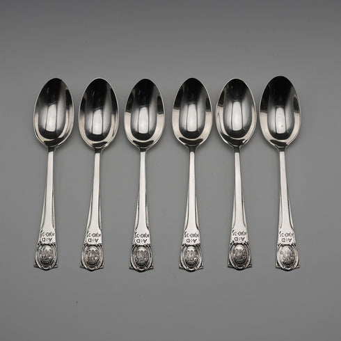 1934年 英國復古純銀禧年茶匙6件組 共55克 Northern Goldsmiths Co 附盒