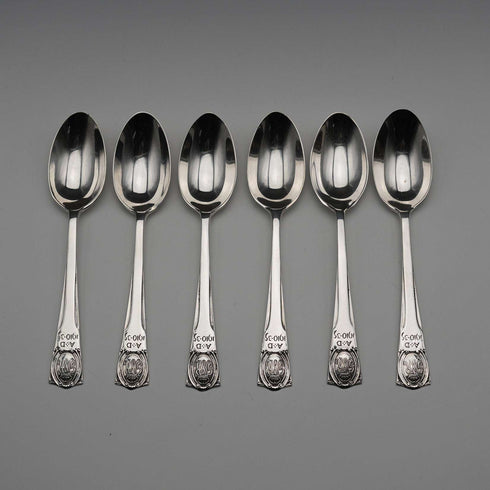 1934年 英國復古純銀禧年茶匙6件組 共55克 Northern Goldsmiths Co 附盒
