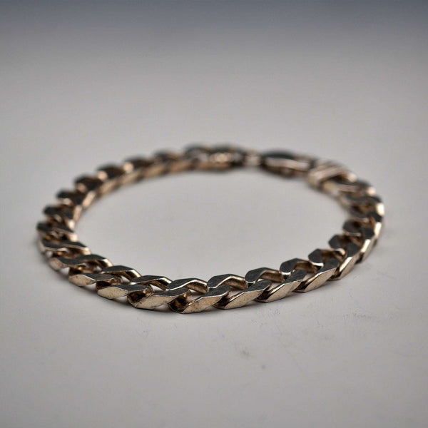 Italian Vintage Sterling Silver Cuban Link Chain Bracelet 25g