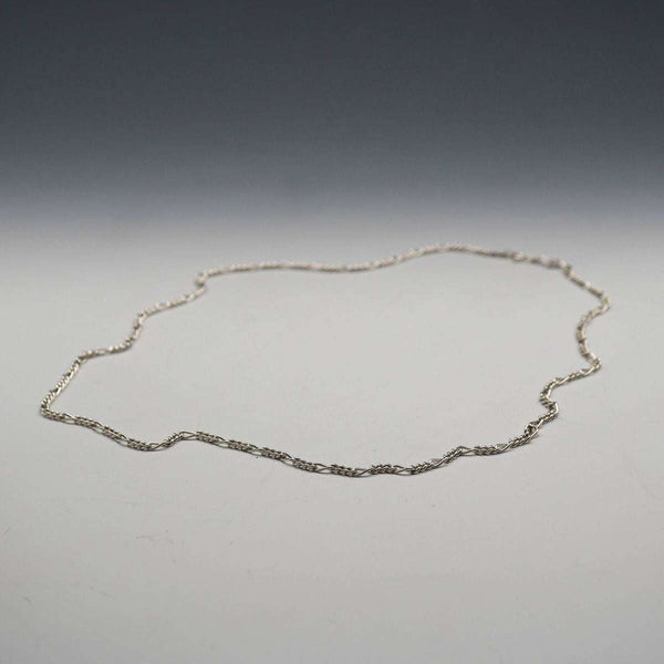 British Vintage Sterling Silver Figaro Chain Necklace 60cm 11g