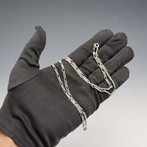 英国ヴィンテージ 純銀製 フィガロチェーン ネックレス 60cm 11g