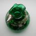 British Vintage Enamel-Decorated Green Glass Vase with Handle ②