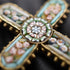 古董鎳和微型馬賽克十字架吊墜(附項鍊)
