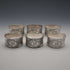 Antique British silver plate napkin rings, set of 6
