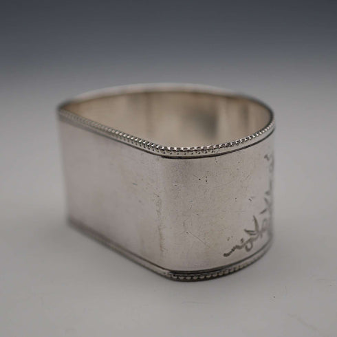 Antique British silver plate napkin rings, set of 6
