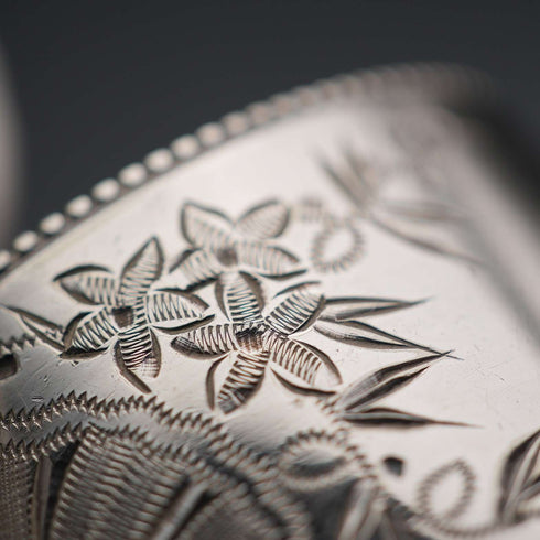 Antique British silver plate napkin rings, set of 6