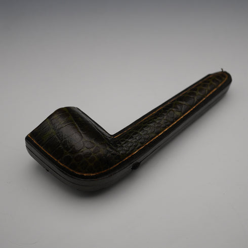 1900年 英國古董 JB 菸斗 純銀裝飾 附盒