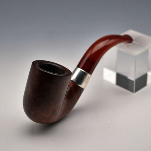 1912 British Antique AWC Smoking Pipe with Sterling Silver Decoration in Case