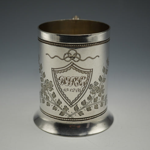 約1906年 英國古董鍍銀洗禮杯 Daniel&Arter