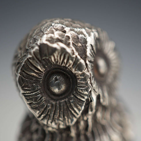 US Vintage Silver Plate Owl Sculpture Accessory Tray Reed & Barton